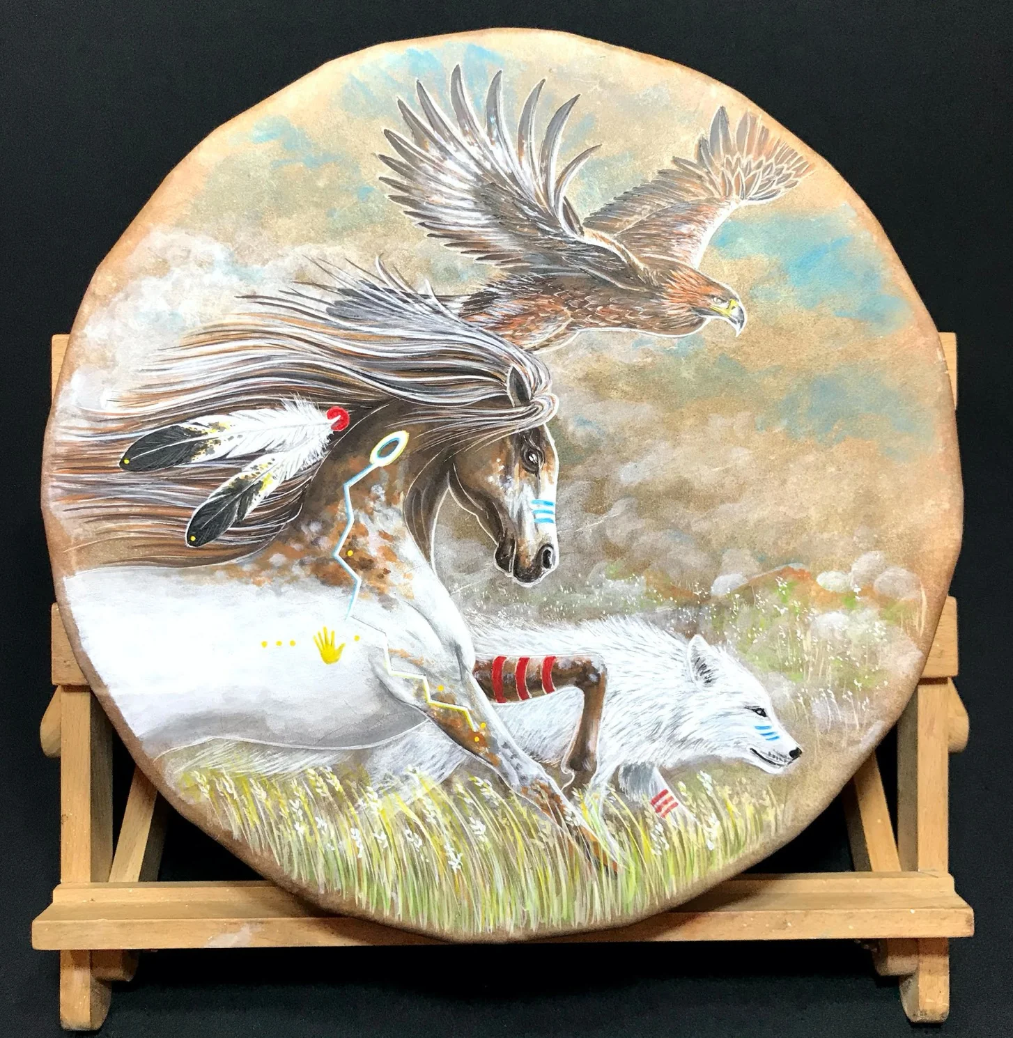 Custom Made ~ Painted Shamanic Hand Drum - Image 2