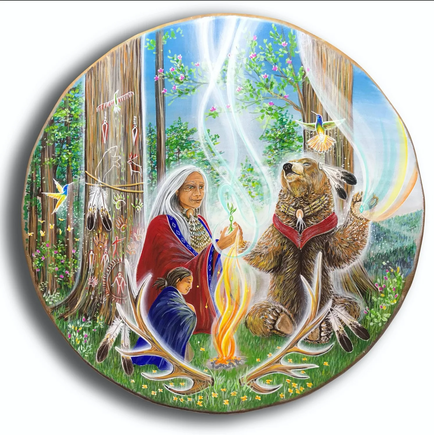 Custom Made ~ Painted Shamanic Hand Drum - Image 5