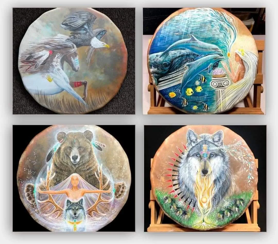 Custom Made ~ Painted Shamanic Hand Drum - Image 8