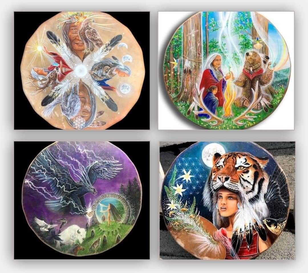 Custom Made ~ Painted Shamanic Hand Drum - Image 9