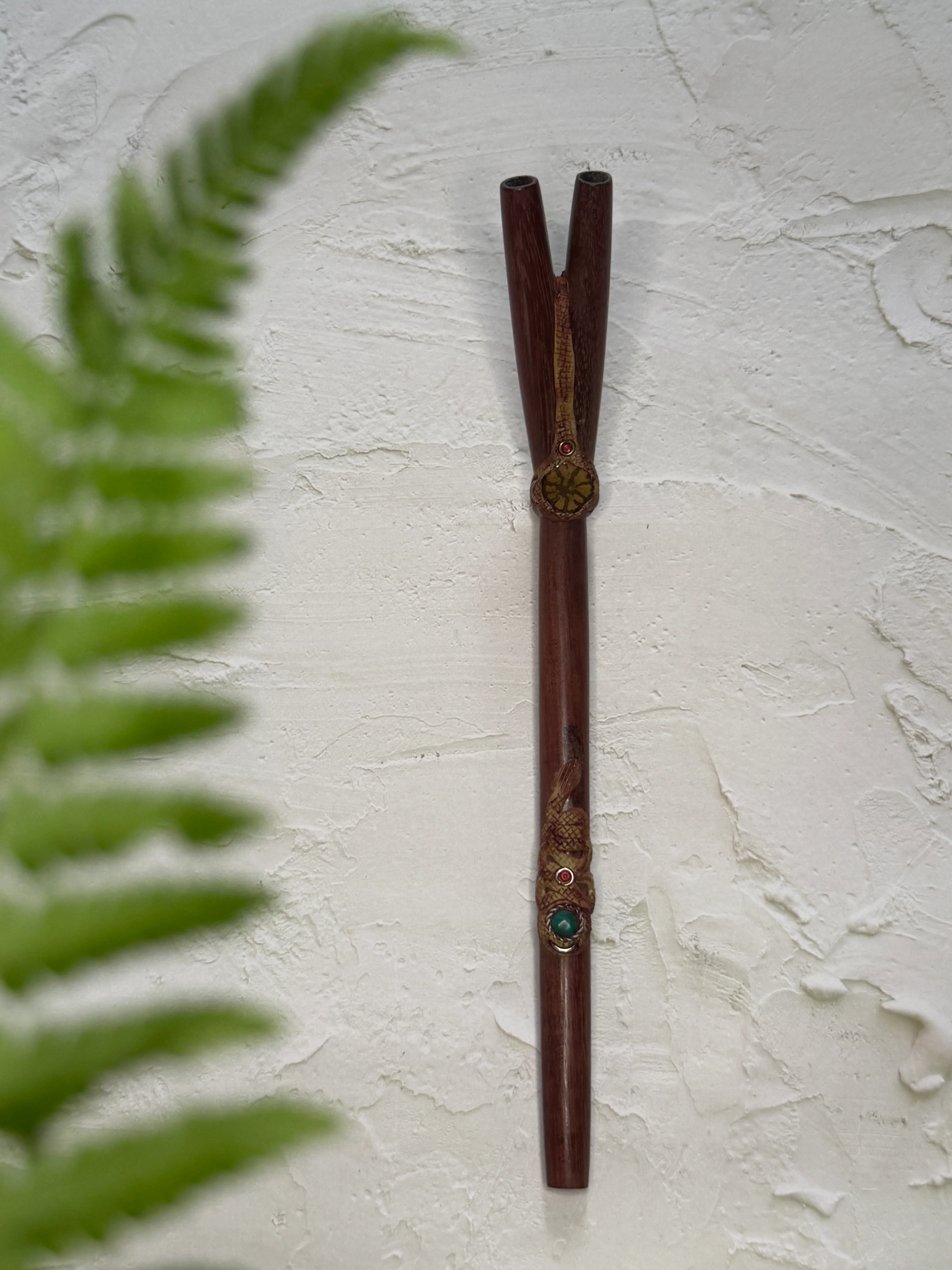 Double Serve Tepi – Palo Rosa, Chrysocolla & Ayahuasca Wood