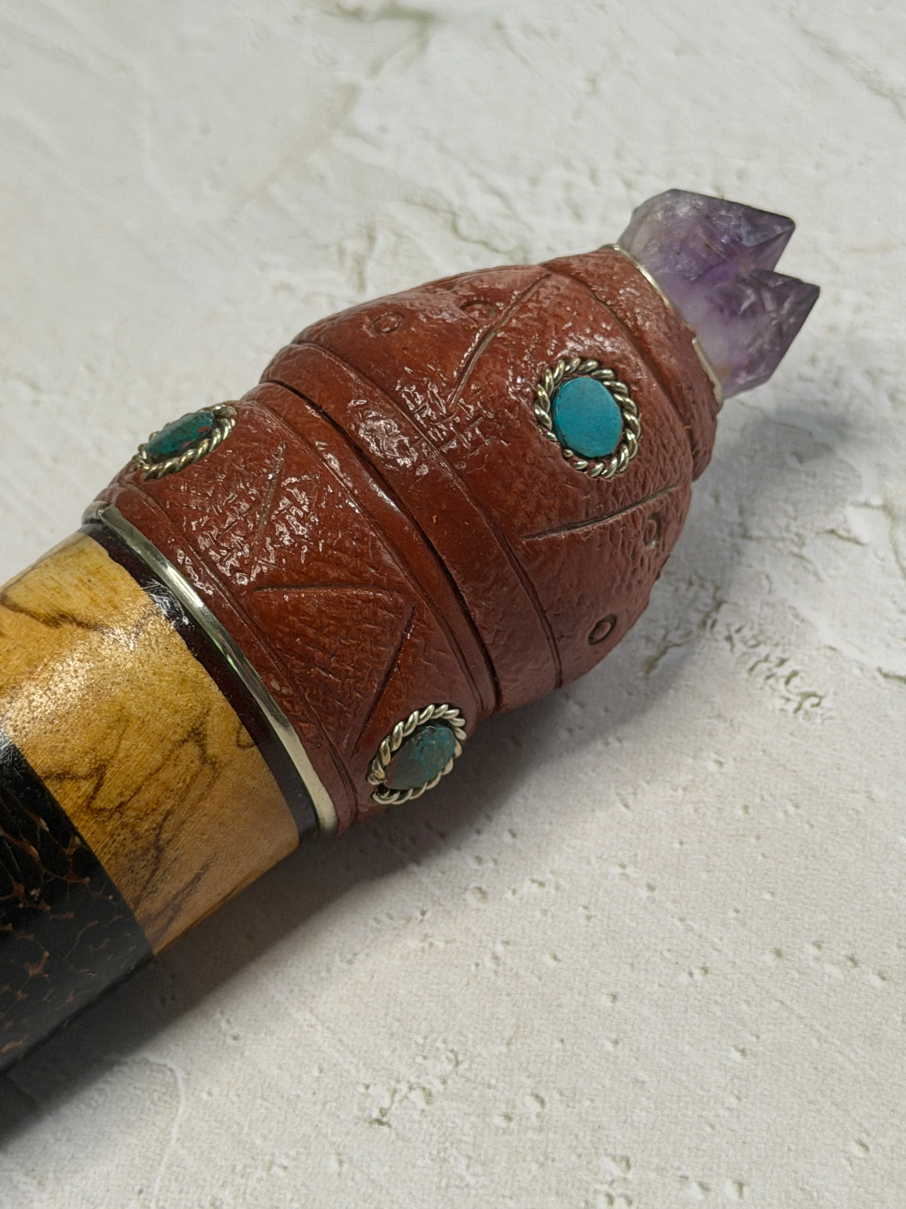 Handcrafted Hapé Carrier – Amethyst & Chrysocolla - Image 3