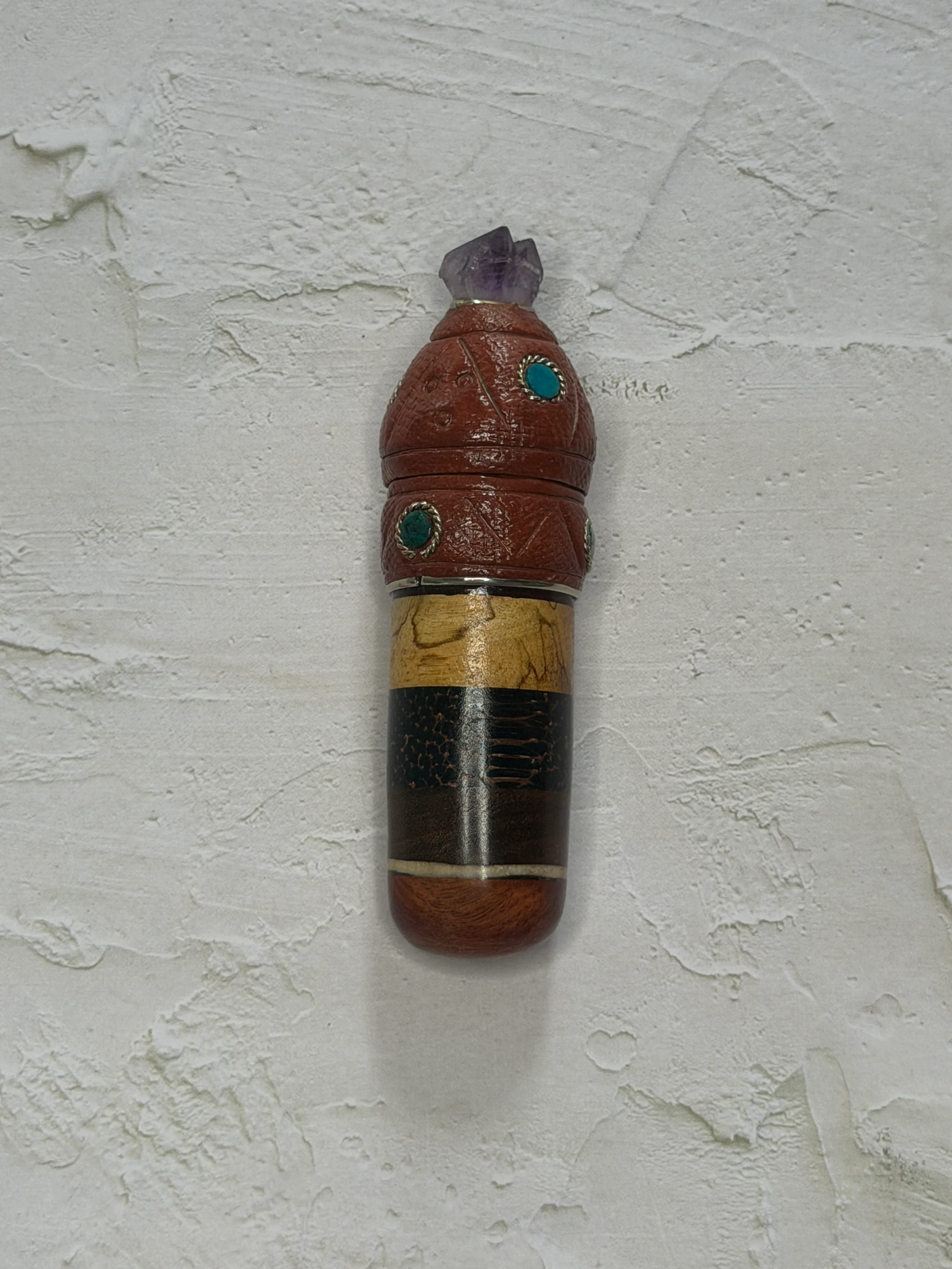 Handcrafted Hapé Carrier – Amethyst & Chrysocolla - Image 5