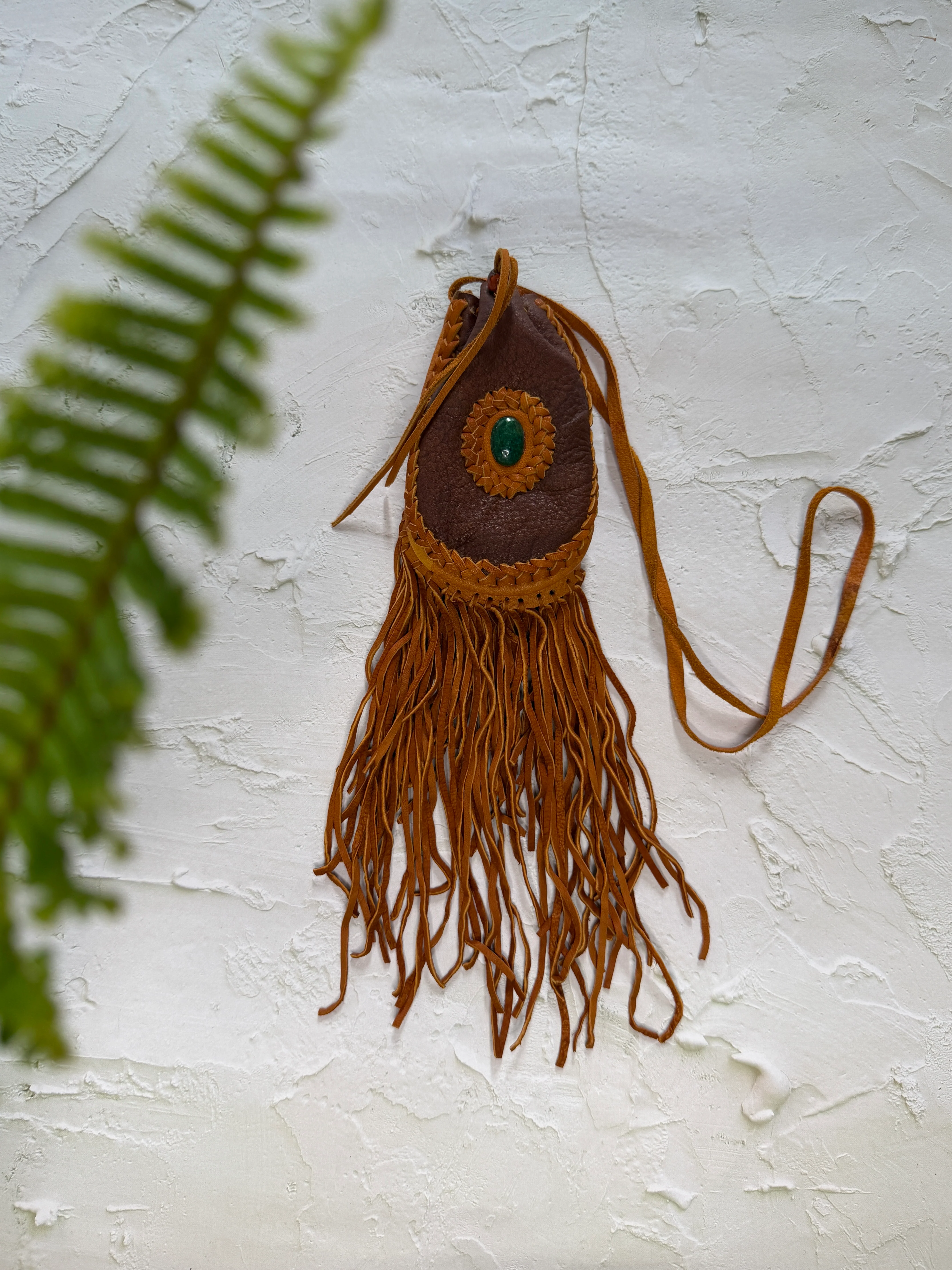 Handwoven Leather Medicine Bag - Image 2