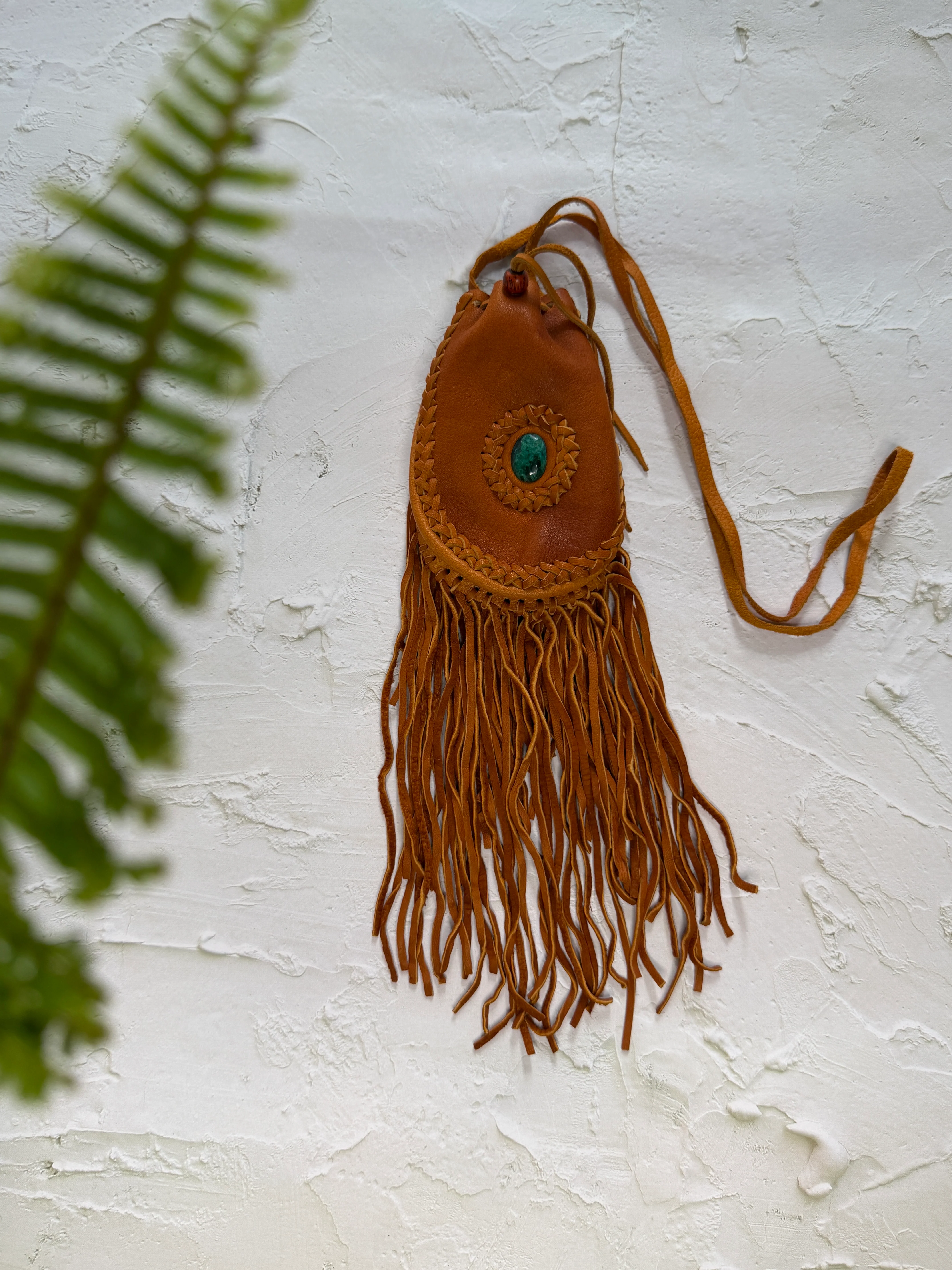 Handwoven Leather Medicine Bag - Image 3