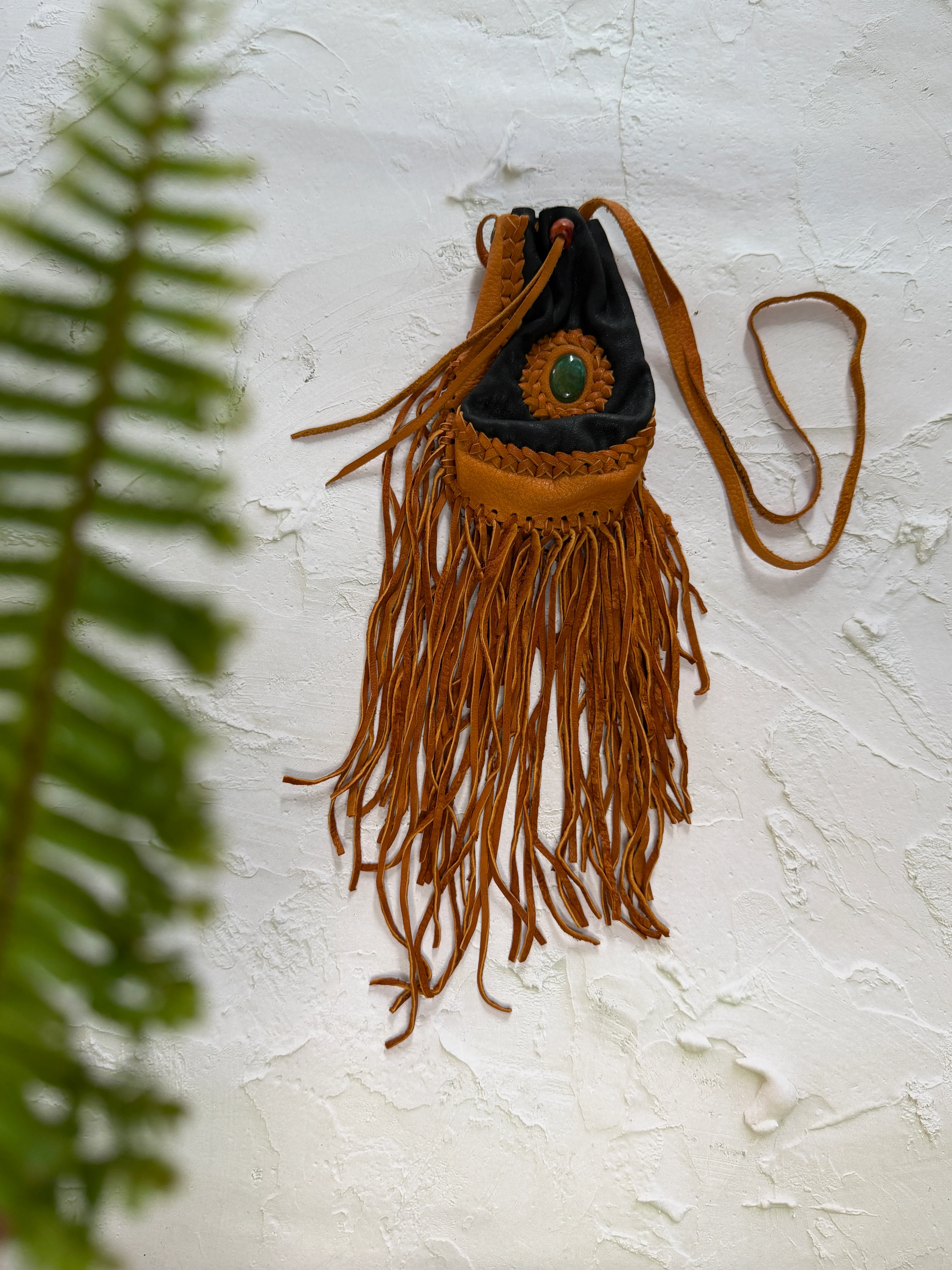 Handwoven Leather Medicine Bag - Image 4