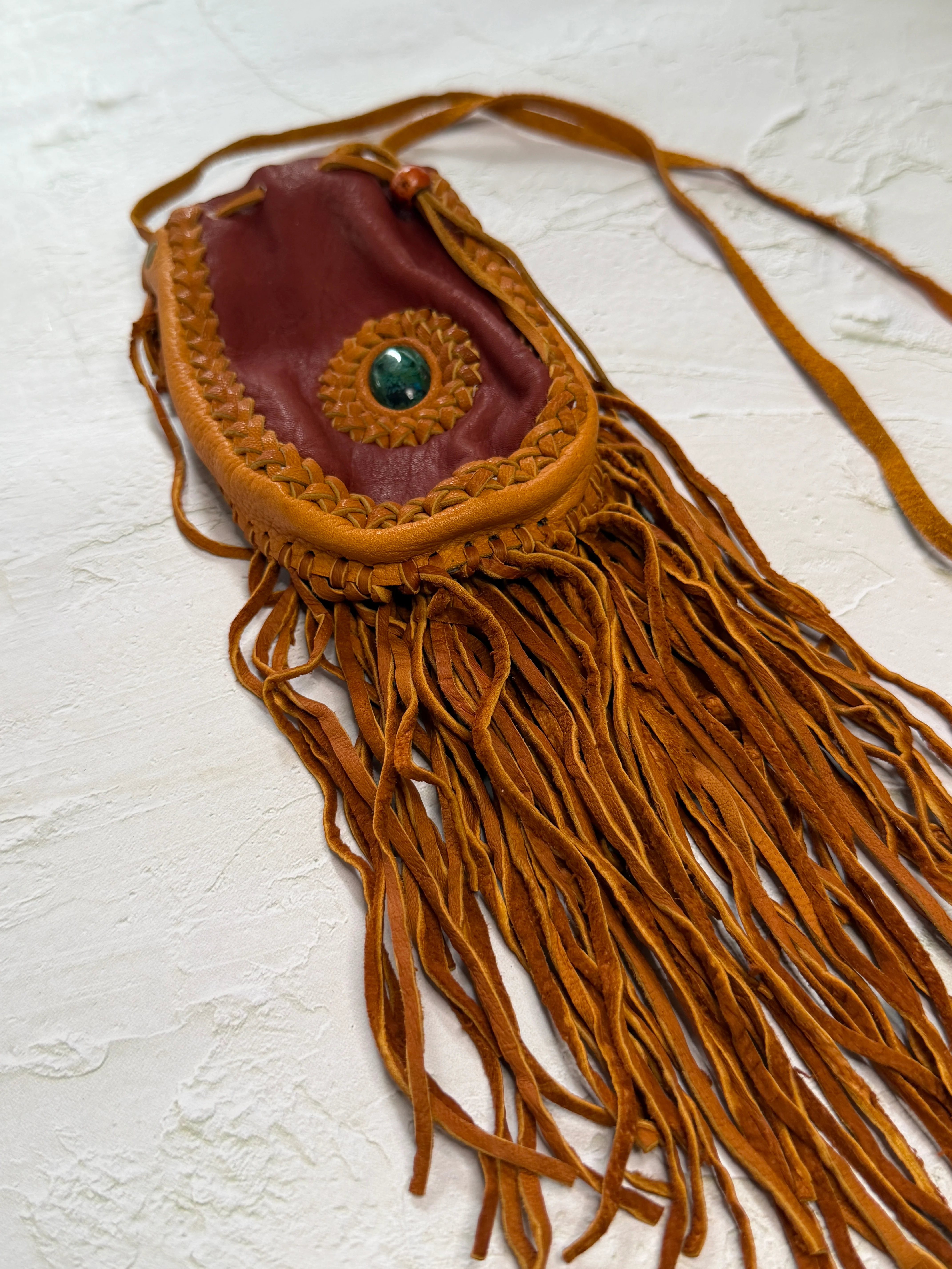 Handwoven Leather Medicine Bag - Image 8